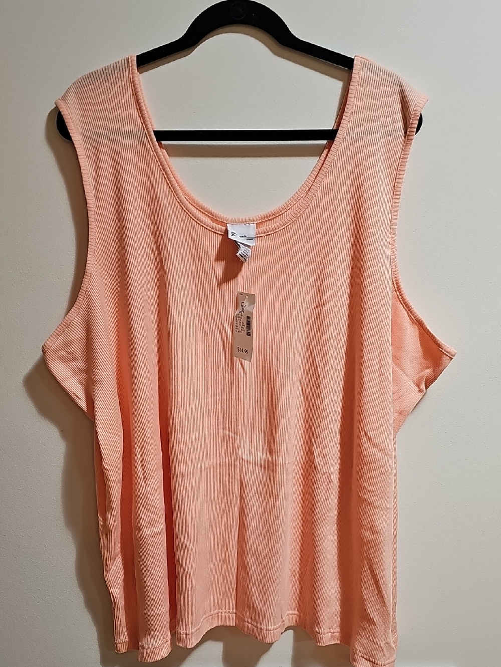 Venezia Peach Ribbed Scoop Neck Tank